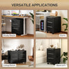 3 Drawer File Cabinet with Wheels, Vertical Filing Cabinet with Lock, Grey