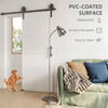 36inx84in Barn Door with 6FT Sliding Door Hardware Kit, Handle, Upgraded Rollers and Floor Guide, Waterproof, White