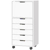 File Cabinet on Wheels Mobile Printer Stand with 5 Drawers for Home Office White