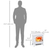 Freestanding Electric Fireplace Stove Heater with Realistic Flame Effect, Overheat Protection, 750W/1500W