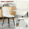 Dining Chairs Set of 4, Upholstered Dining Room Chairs with Steel Legs, Modern Kitchen Chair for Dining Room, Cream White