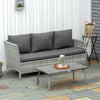 Rattan Coffee Table Outdoor Side Table, 35.4