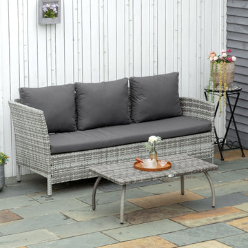 Rattan Coffee Table Outdoor Side Table, 35.4