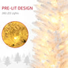 6' Pre Lit Artificial Pencil Christmas Trees, Xmas Tree with Realistic Branches and Warm White LED Lights, White