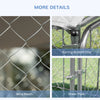 Dog Kennel Outdoor Run Fence with Roof, Steel Lock, Mesh Sidewalls for Backyard & Patio, 9.8' x 9.8' x 7.7'