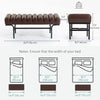 Bedroom Bench PU Leather End of Bed Bench with Cylindrical Seat and Metal Legs for Bedroom Living Room Hallway Brown
