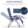 Reclining Zero Gravity Chair with Adjustable Backrest, Folding Garden Sun Lounger, Outdoor Recliner with Removable Cushion and Headrest, Dark Blue