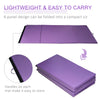 Soozier 4'x6'x2'' Folding Gymnastics Tumbling Mat, Exercise Mat with Carrying Handles for Yoga, MMA, Martial Arts, Stretching, Core Workouts, Purple