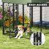 8' x 4' x 6' Outdoor Dog Kennel, Dog Kennel Outside Run with 360° Rotating Bowls, Waterproof & UV Resistant Cover, Green