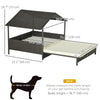 Outdoor Dog House Extendable Wicker Dog Bed with Soft Cushion Washable Cover, for Small and Medium Dogs, Cream White