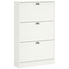 Shoe Cabinet with 3 Flip Drawers, Narrow Shoe Storage Cabinet, Holds 12 Pairs for Entryway, Hallway, White