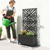 Metal Raised Garden Bed with Trellis for Climbing Plants, Freestanding or Wall Mounted Flower Bed with Privacy Panel