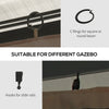 Gazebo Curtains, 10' x 13' Universal Replacement Privacy Curtain, 4-Panels Sidewall with Hooks/C-Rings, Dark Brown