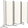 6 Panel Folding Room Divider, UV30+ Privacy Screen, Indoor Outdoor Privacy Panel with Stable Base, Beige