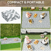 Reversible Outdoor RV Rug, Patio Floor Mat, 5' x 8' Plastic Straw Rug for Backyard, Deck, Beach, Camping, Grey & White