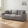 3 Seater Sofa with Storage Pockets, Modern Upholstered Couch with Pocket Springs, Grey