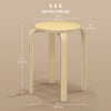 Round Stackable Chairs Set of 4, 18-Inch Backless Stacking Stools for Kitchen, Dining Room, Office, Outdoors