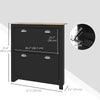 Small Shoe Cabinet with 2 Flip Drawers and Adjustable Shelves, 12 Pair Shoe Storage Organizer for Hallway, Black
