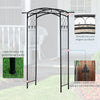 7Ft Outdoor Garden Arbor, Wedding Arch for Ceremony, Trellis with Scrollwork Design, Ideal for Climbing Vines and Plants, Black