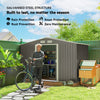 9.1'x6.4'x6.3' Garden Storage Shed w/ Foundation Kit Metal Tool Storage House w/ Double Doors, Grey