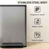 Trash Can with Soft-Close Lid, Garbage Can with Removable Inner Bucket for Kitchen 13.2gal, Silver