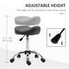 Saddle Stool, Height Adjustable Rolling Salon Chair with PU Leather for Massage, Spa, Clinic, Beauty and Tattoo, Grey