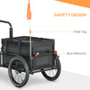 Steel Trailer for Bike, Bicycle Cargo Trailer with Foldable Storage Box and Safe Reflectors, Max Load 88LBS, Black