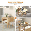 Solid Wood Kitchen Table, Farmhouse Drop Leaf Tables for Small Spaces, Folding Dining Table, for Up to 4 People, White