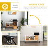 Rabbit Cage with Wheels, Ramp, Run, Tray for Indoor Outdoor, Suitable for Rabbit, Guinea Pig, Yellow