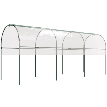 Tunnel Tomato Greenhouse with 4 Hoops and Top Tap, Pointed Bottom and Guy Ropes, 157.5