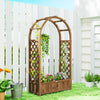 Raised Garden Bed with Arch Trellis, Freestanding Garden Planter Box, Outdoor Planter Container, Dark Brown Wood Effect