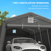 12' x 20' Portable Garage, Heavy Duty Carport Canopy with Ventilation Windows and Large Roll-up Door, Dark Grey