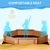 Kids Sandbox with Cover, Wooden Sand Box with Seat, Outdoor Children Sand Pit for Backyard, Garden for Ages 3-8, Red