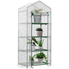 Portable Greenhouse Outdoor Hot House with 4 Tier Shelves, Steel Frame, PE Cover, 28