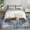 6x9 Area Rug, Vintage Machine Washable Rug, Non-Slip Floor Carpet for Living Room, Bedroom, Dining Room, Blue
