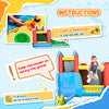 Kids Inflatable 6 in 1 Bouncy Castle House Trampoline Slide Water Pool Gun Climbing Wall Basket with Inflator for Kids Age 3-12 Summer 11.5' x 8.8' x 7' Multi-color