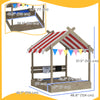 Outdoor Wooden Sandbox with Cover for 3-7 Years Old, Backyard, Grey