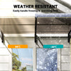 Window Awning Door Canopy, Polycarbonate Front Door Outdoor Patio Cover, Sun Shelter, Hollow Sheet for UV, Rain, Snow and Sunlight Protection, Brown, 40
