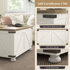Farmhouse Coffee Table, Square Center Table with Flip-top Lids, Hidden Storage Compartment and Wooden Legs, White