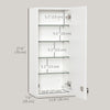 Wall Mount Medicine Cabinet, 5-tier Lockable Bathroom Cabinet with 2 Keys and Adjustable Shelves, White