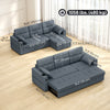 Convertible Sectional Sofa Bed, Pull Out Sleeper Sofa Couch with USB‑A+C, Chaise Storage, L-Shaped Futon Couch, Dark Grey