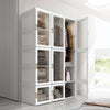 Portable Wardrobe Closet, Folding Bedroom Wardrobe, Clothes Storage Organizer with Cube Compartments, White