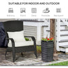 Patio Wicker Adirondack Chair, Outdoor Rattan Muskoka Chair with Cushions for Patio, Garden, Backyard, Cream