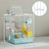 3-Level Hamster Cage with Exercise Wheel, Play Tube, Water Bottle, Food Dish, Hut, Ladder, Blue