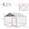 6.6' x 6.6' x 4.9' Outdoor Dog Kennel Heavy Duty Galvanized Steel Chain Link with UV-resistant Roof