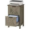 Vertical Filing Cabinet with 2 Drawers, Rustic Farmhouse Office Storage Cabinet for A4, Letter Size, Grey Wash