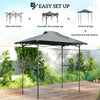 5 x 8.5 ft Pop Up Grill Gazebo with 2 Shelves, UPF 50+ Outdoor Instant Canopy Portable Shelter with Carry Bag, Dark Grey