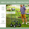 Garden Hose Reel Cart, Portable Hose Organizer with Hose Guide System, 4 Wheels & Storage Basket for Yard, Garden, Farm