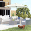 Patio Sun Umbrella, Outdoor Parasol with 6 Ribs, Cream White