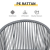 3-Piece Rattan Bistro Set, Garden Seating Group with 2 Armchairs and Coffee Table, Balcony Furniture Set, Grey